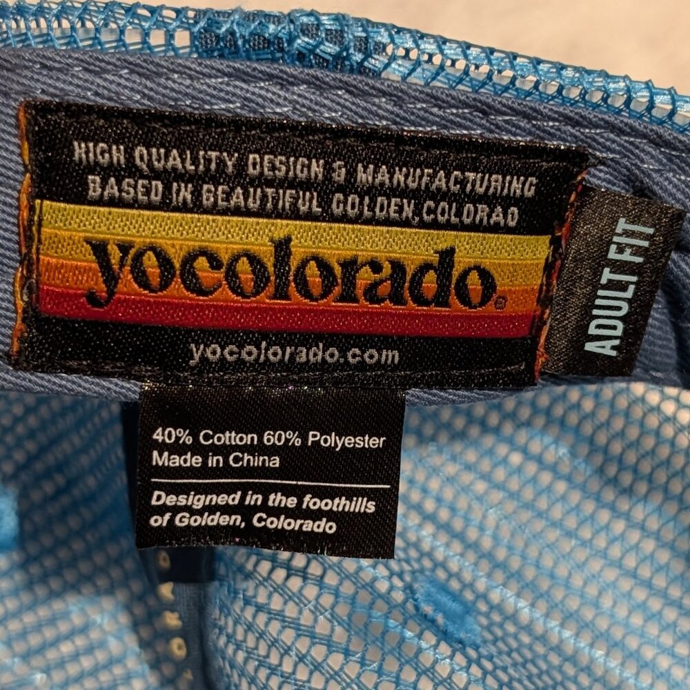 Yocolorado Adult Fit hat with Mountain lines & C logo Orange/Blue Adjustable - Picture 5 of 6